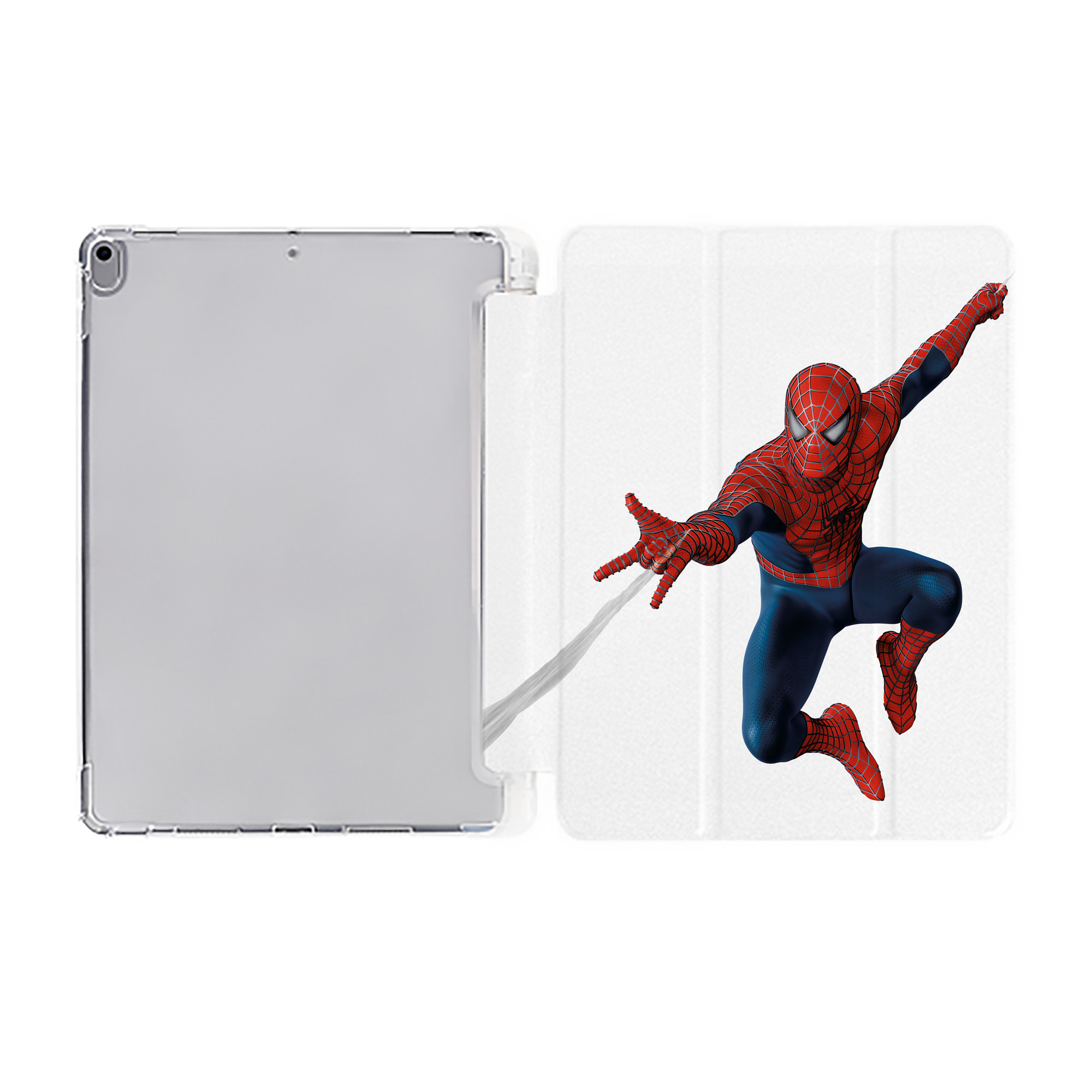Spider Man スパイダーマン IPad ケース ペン収納付き 三つ折りスタンド PUレザー×シリコン 対応機種9.5/10.5/10.9インチ
